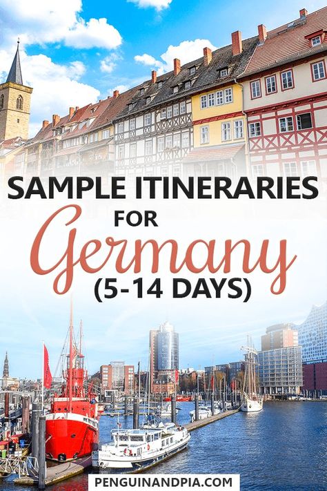 Thinking about planning a Germany trip? In this guide, we share various Germany itineraries for 5 - 14 days through different parts of the country! #germany #travelitineraries Belgium Germany Itinerary, Germany Train Travel, German Itinerary, Germany Itinerary, Germany Travel Destinations, Travel Belgium, Germany Trip, Germany Travel Guide, Germany Vacation