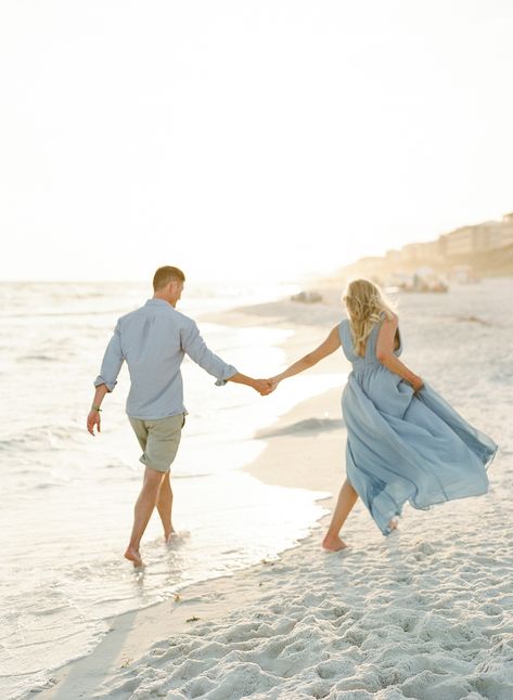 Engagement Beach Photos Outfit, Light And Airy Beach Engagement Photos, Anniversary Pictures On The Beach, Beach Engagement Photos Outfit Men, Beach Themed Engagement Photos, Rosemary Beach Engagement Photos, Engagement Photo Beach Outfits, Golden Hour Beach Engagement Photos, Fine Art Engagement Session