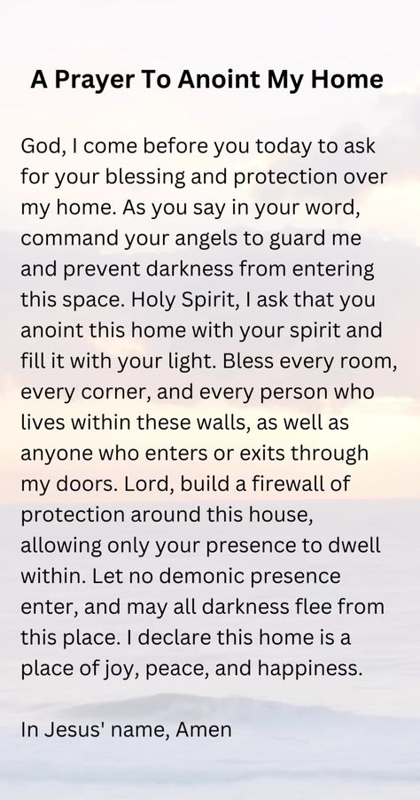 Annointing Oil How To Make, Annointing Home Prayers, Annointing The House, Praying Over Anointing Oil, Prayer Over New Apartment, How To Pray Over Your Home, God Prayers Faith Quotes, Date Night Dinner Recipes For Two Chicken, Prayer To Pray Over Anointing Oil