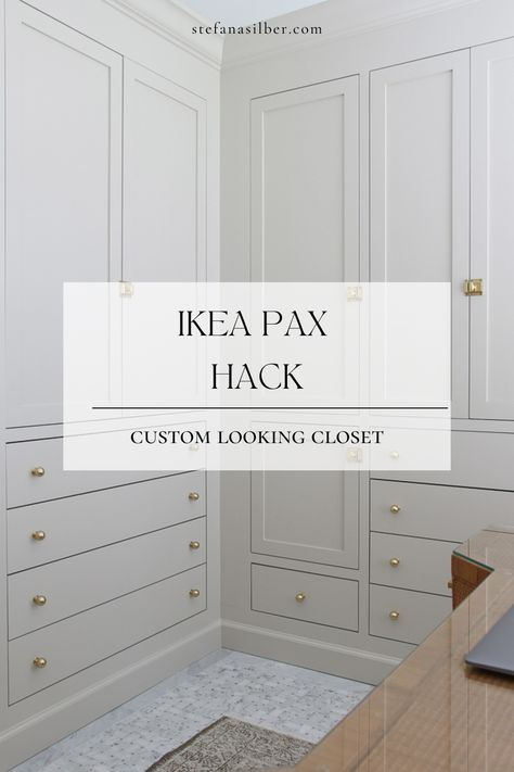 Ikea Decor Hacks, Walk In Closet Ikea, Pax Hack, Ikea Pax Hack, Ikea Pax Closet, Pax Closet, Ikea Built In, Furniture Ikea, Ikea Drawers