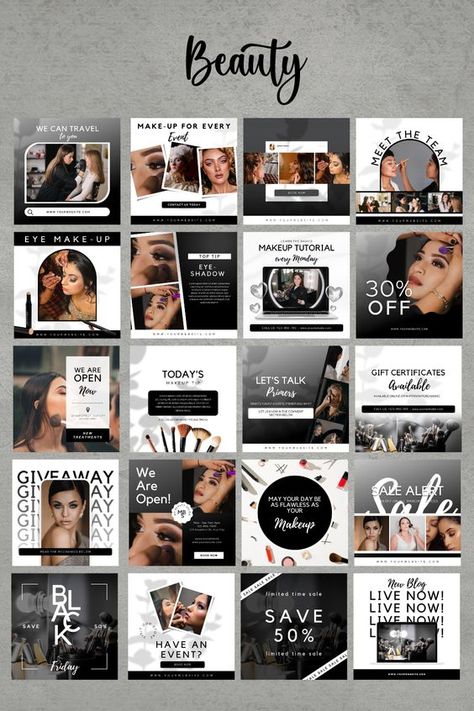 Social Media Templates by Penny Makeup Infographic, Makeup Artist Social Media, Beauty Post Ideas, Esthetician Posts, Beauty Instagram Post, Quotes Makeup, Beauty Quotes Makeup, Instagram Makeup Artist, Sulam Alis