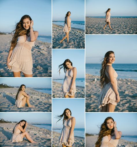 California Beach Sunset, Beach Dress Photoshoot, Beaches Photography, Beach Photo Inspiration, Beach Poses By Yourself Photo Ideas, Poses Aesthetic, Poses Beach, Beach Poses By Yourself, Beautiful California