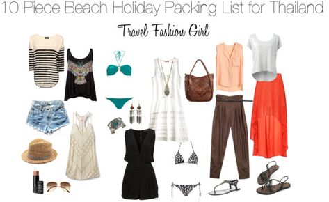 If you’re heading to South East Asia this holiday season, Travel Fashion Girl shows you how to pack for a 2 week beach holiday in Thailand: - 10 Piece Thailand Packing List 5 Tops + 3 Bottoms + 2 Dresses Beach Holiday Packing List, Beach Holiday Packing, Holiday Packing List, Thailand Packing List, Thailand Islands, Holiday Outfits Beach, Holiday Packing Lists, Thailand Packing, Pack List