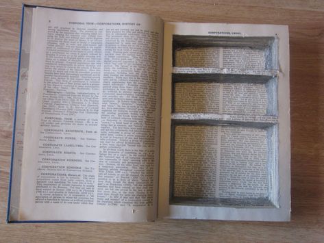 How to make a hollow book hiding place for valuables or anything little and fun that you want to keep hidden! Super easy, and incredibly cheap- all it takes is a little time and elbow grease. Upcycling, Organisation, Diy Hiding Places, Secret Hiding Spots, Secret Hiding Places, Old Book Crafts, Hollow Book, Hidden Spaces, Book Safe