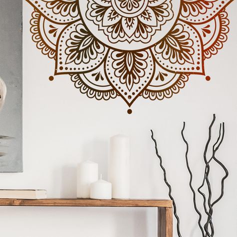 PRICES MAY VARY. 【High Quality】Our OCXEQJX bohemian half mandala wall stickers are made of premium vinyl PVC, which is removable, durable, environmental,non-fading and safe to use, keeping you and your family far from chemical pollution. 【What You Get】Our package contains 1 sheets Indian mandala flower wall decals which can make a big wall sticker. The size is about 11.8 x 35.4inch,replace and share it with friends. 【Vibrant Pattern Design】Featuring with large bohemian half mandala wall decals.T Sofa Backdrop, Half Mandala, Dandelion Wall Decal, Mandala Floral, Floral Wall Decals, Boho Mandala, Refrigerator Sticker, Lotus Mandala, Wall Art Sticker