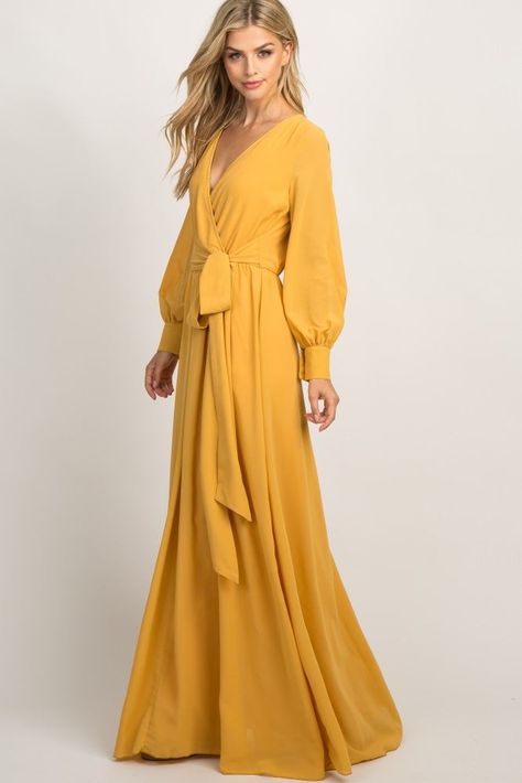 Long Sleeve Maxi Dress Formal, Rust Bridesmaid Dress, Yellow Maxi Dress, Maternity Maxi Dress, Chiffon Wrap, Maternity Maxi, Rust Dress, Pregnancy Maxi Dress, Maxi Dress Formal