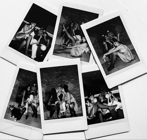 Black And White Polaroid Pictures, Black Polaroid Aesthetic, Black And White Polaroid Aesthetic, Film Noir Party Theme, Polaroid Bachelorette Ideas, Party Black And White Aesthetic, Monochrome Polaroid, Black And White Aesthetic Party, Euphoria Black And White