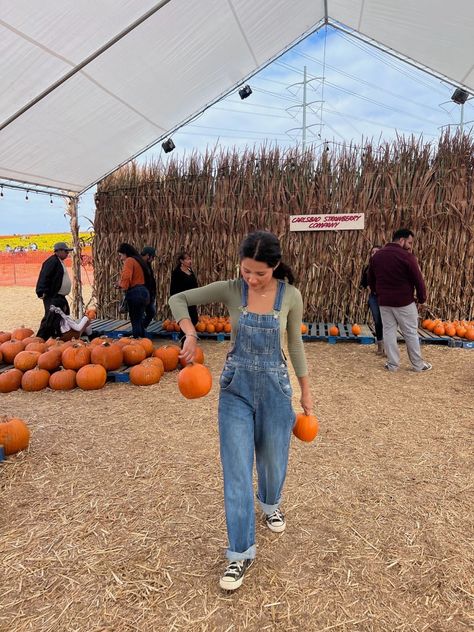 2023 Pumpkin Patch Outfit, Pumpkin Patch Overall Outfit, Fall Activity Outfits, Cute Pumpkin Patch Outfits Cold Weather, Fall Cornmaze Outfit, Punkin Patch Outfit Ideas For Women, Fall Pumpkin Picking Outfit, Pumpkins Patch Outfit, Cute Corn Maze Outfits
