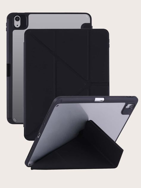 Black  Collar  PU Leather   Embellished   Cell Phones & Accessories Ipad Case Black, Minimalist Cases, Ipad Mini 6, Electronic Devices, Accessories Case, Ipad Mini, Ipad Case, Cell Phone Accessories, Pu Leather