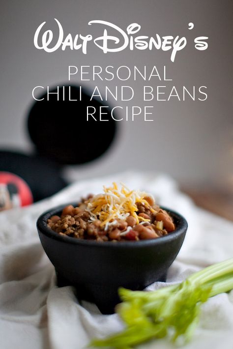 Disney Chili Recipe, Walt Disney Recipes, Chili Recipies, Disney Inspired Cocktails, Easy Recipies, Disney Recipes, Disneyland Food, String Wall Art, Chili Bowl