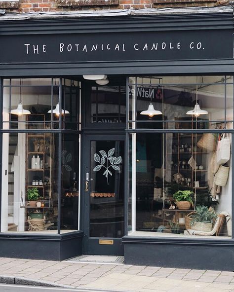 Botanical Candle Co, The Botanical Candle Co, Store Fronts Design, Candle Shop Display, Candle Display Retail, Storefront Ideas, Apothecary Design, Botanical Candle, Apothecary Decor