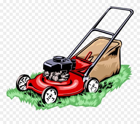 Vector Illustration Of Yard Work Lawn Mower Cuts Grass - Lawn Mower Clipart Lawn Mower Business Card, Lawn Mower Illustration, Lawn Mower Drawing, Mowing Business, Gardening Logo, Lawn Mowing Business, Summer Australia, Landscaping Logo, Lawn Work