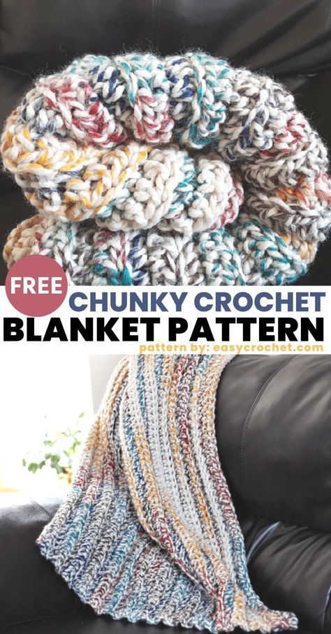 Free Chunky Crochet Blanket Pattern Super Bulky Crochet Blanket Pattern, Chunky Crochet Blanket Pattern Free, Super Bulky Crochet Blanket, Super Bulky Yarn Patterns Crochet, Super Chunky Crochet Blanket, Chunky Baby Blanket Crochet Pattern, Crochet Afghans Easy, Crochet Blanket Pattern Free Easy, Chunky Yarn Crochet Pattern