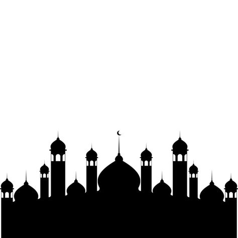 Illustration of Islamic Mosque Silhouette Vector Mosque Background Design, Islamic Mosque Art, Mosque Line Art, Mosque Vector Png, Islam Graphic Design, Mosque Shadow, Siluet Masjid, Masjid Silhouette, Vector Masjid