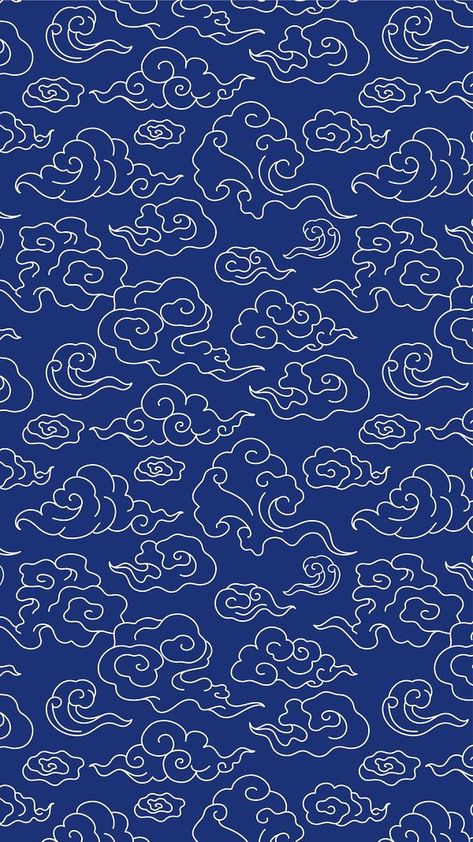 Cloud phone background, blue pattern | Free Vector - rawpixel Chinese Phone Wallpaper, Chinese Patterns Traditional, Phone Wallpaper Blue, Blue Design Graphic, Iphone Wallpaper Anime, Black And Blue Wallpaper, Cloud Phone, Chinese Illustration, Chinese Wallpaper