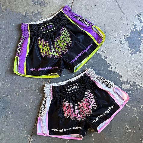 Traditional fight shorts Boxing Shorts Outfit, Boxing Outfit For Women, Muay Thai Women, Kill Crew, Thai Boxing Shorts, Boxing Clothes, Muay Thai Shorts, Mma Women, 125 Pounds