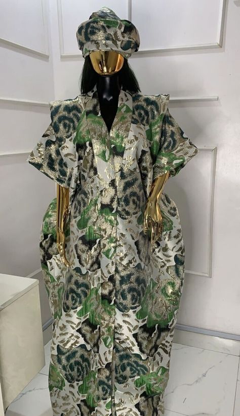 Classy damask boubou dress, African ladies gown, wedding guest, Rich aunty vibes | eBay Couture, Nigerian Brocade Dress Styles, Brocade Dress Styles, African Kaftan Dress, Gown Wedding Guest, Boubou Dress, Brocade Style, African Kaftan, Damask Dress