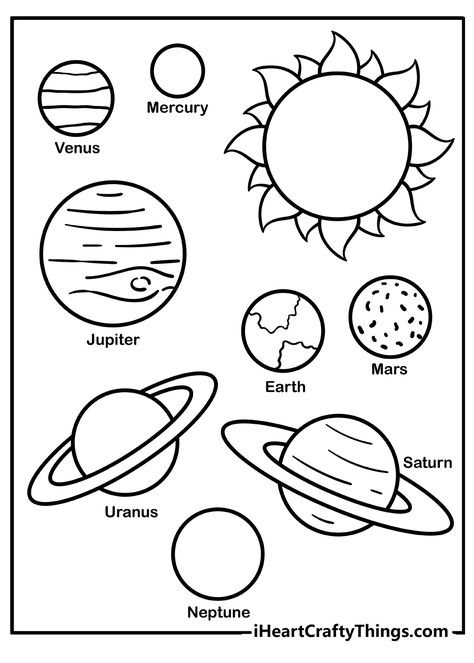 Solar System Printables, Solar System Pictures, Solar System Coloring Pages, Solar System Projects For Kids, Planet Coloring Pages, Sun Coloring Pages, Solar System Activities, Planet Crafts, Solar System For Kids