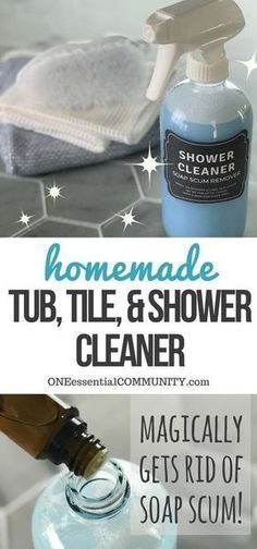 Household Cleaning Tips, Dawn Vinegar, Essential Oil Cleaner, Homemade Shower Cleaner, Tub Cleaner, Deep Cleaning Tips, Homemade Cleaning Products, Natural Cleaners, Soap Scum