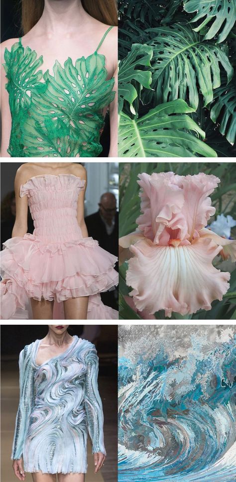The blog Where I See Fashion shows the powerful link between the natural world and fashion inspiration. Fashion Design Inspiration, Haute Couture Style, Nature Inspired Fashion, Cl Fashion, Textil Design, The Natural World, Couture Mode, Vintage Mode, Fashion Inspiration Design