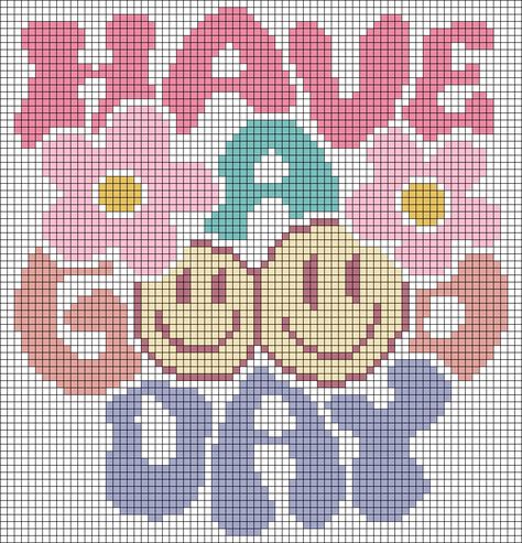 Alpha pattern #123579 | BraceletBook Pixelated Crochet Pattern, Pixel Art For Embroidery, Tapestry Patterns Free, Horizontal Pixel Art, Smiley Alpha Pattern, Crochet Grid Patterns 2 Colors, Crochet Tapestry Grid Pattern, Pixel Art Pattern Words, Cross Stitch Tapestry Pattern