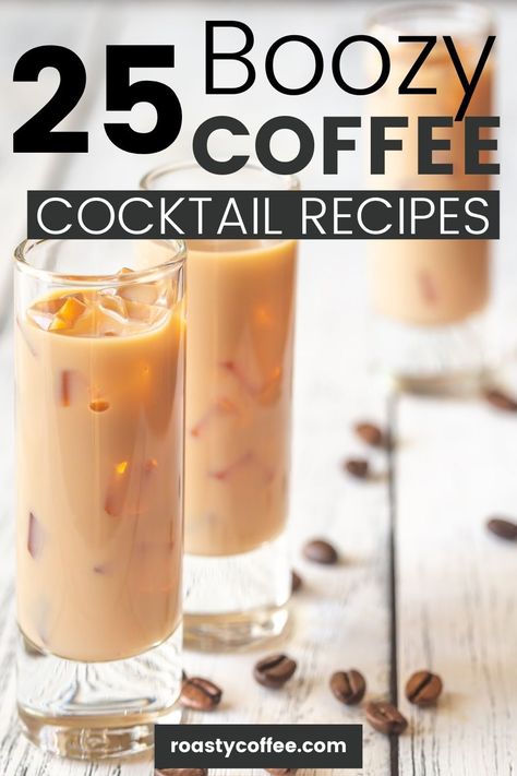 Turn your morning caffeine kick into your new favorite evening cocktail with any of these delicious coffee cocktail recipes! Whether you’re just looking for a fun new drink to try, or a recipe for the next time you’re entertaining guests, all of these cocktails will provide you with a savory beverage to sip on. #coffee La Ceiba, Morning Alcoholic Drinks, Spiked Coffee Recipe, Coffee Cocktail Recipes, Speciality Coffee Recipes, Alcoholic Coffee Drinks, Coffee Vodka, Diy Kombucha, Coffee Punch