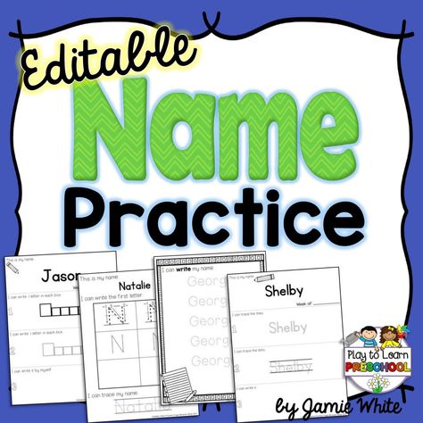 Learning my name activities Montessori, Editable Name Practice, Name Writing Practice, Preschool Names, Name Practice, Name Folder, Class List, Kindergarten Readiness, Learn To Spell