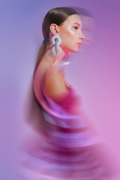 Editorial on Behance Colourful Editorial Photography, Modern Model Photography, Colorful Hair Photoshoot, Cellophane Photoshoot Ideas, Color Gel Photoshoot, Colored Backdrop Photoshoot, Purple Monochromatic Photoshoot, Studio Photography Fashion Portraits, Vibrant Portrait Photography