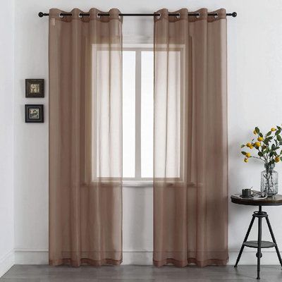 Brown Sheer Curtains, Curtain Sheers, Shear Curtains, Light Filtering Window Treatments, Brown Curtains, Voile Panels, Kitchen Curtain Sets, Voile Curtains, Drape Panel