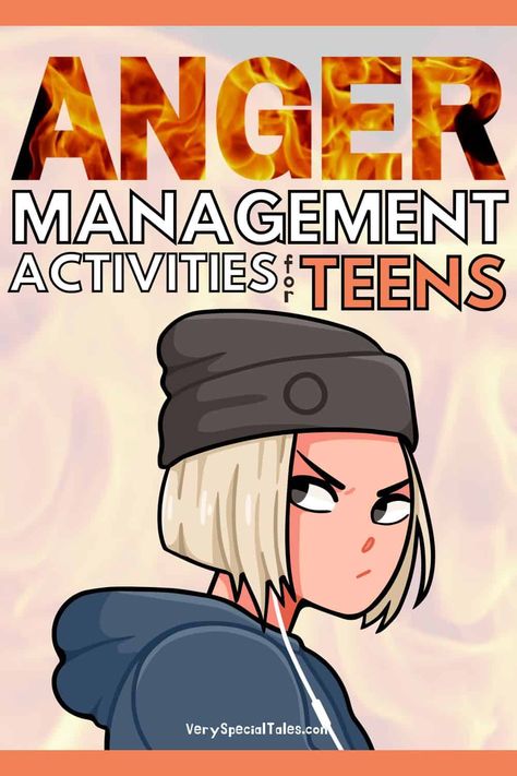 Illustration of an angry female teenager with the title on top: Anger Management Activities for Teens Anger Management Activities For Teens, Coping Activities, Breath Exercises, Angry Female, Anger Coping Skills, Counseling Teens, Anger Management Games, Anger Worksheets, Anger Management Strategies