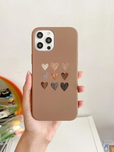 Brown    TPU Heart Phone Cases Embellished   Phone/Pad Accessories Phone Vase, Heart Mobile, Brown Heart, Mobile Cover, New Heart, Mobile Covers, Case Phone, Pattern Phone Case, Mobile Cases