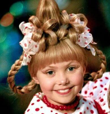 Cindy Lou Who Actress, Movie Hairstyles, Cindy Lou Hair, Cindy Lou Hoo, Whoville Costumes, Cindy Lou Who Hair, Cindy Lou Who Costume, Whoville Hair, Le Grinch