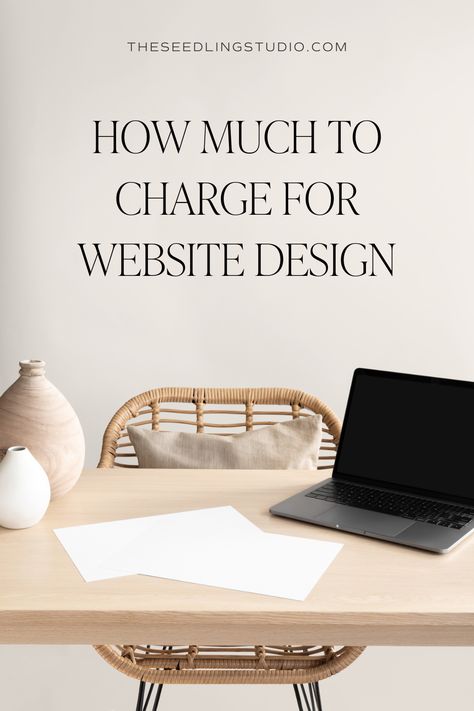 The way you price your services as a website designer can truly make or break your business. But how much should you charge for website design? There's so much conflicting information out there, and website designers charge a HUGE variety of prices for their services. But it's not rocket science! In this article, I'm breaking down the simple steps you need to take to create a pricing strategy that sustains and grows your website design business. | Seedling Studio Marketing Website Design Inspiration, Website Design Pricing, Web Design Pricing, Website Design Business, Html Tutorial, Pricing Strategy, Basic Website, Services Website, Website Tips