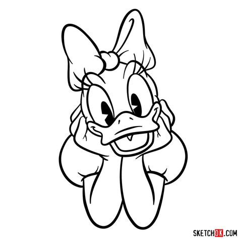 Donald Duck Party, Donald Duck Drawing, Head In Hands, Disney Character Sketches, Disney Characters Christmas, Easy Drawing Guides, Mickey Mouse Drawings, Mickey Mouse Coloring Pages, Duck Drawing