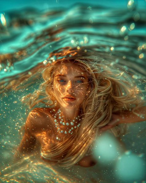 My version of a perfect mermaid ✨️ . . #mermaid #ai #digitalart #designmidjourney #midjourney #ia #sea #woman #beautiful #art Beautiful Mermaid Art, Digital Art Water, Ethereal Mermaid, Mermaid Portrait, Mystical Woman, Blonde Mermaid, Mermaid Girls, Mermaid Photography, Mermaid Wallpapers