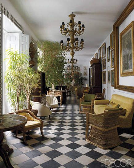 Modern Farmhouse Sunroom, Farmhouse Sunroom, Checkered Floors, Checkerboard Floor, Sunroom Decorating, Sunroom Designs, British Colonial Style, White Floors, Colonial Style