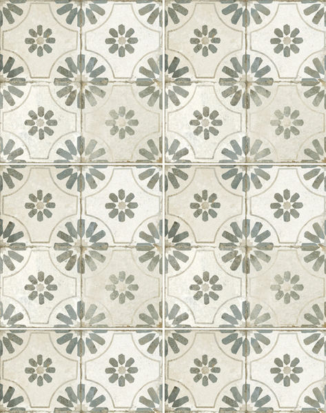 The Ophelia collection of patterned ceramic tiles offer an authentic and beautiful decorative tile perfect for kitchens, bathrooms, hallways and entrances alike. Patterned Kitchen Tiles, Cream Tile, Green Tile Bathroom, Backsplash Patterns, Retro Tiles, Patterned Tiles, Tiled Hallway, Victorian Tiles, Indoor Tile