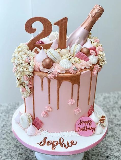 21st birthday cake 21st birthday cakes for girls turning 21 21st birthday cake ideas for her 21st birthday cake ideas 21st birthday cakes drunk barbie 21st birthday cakes ideas 21st birthday cakes for girls classy 21st birthday cakes for girls elegant 21st birthday cakes for girls alcohol Tårta Design, Torte Creative, Buttercream Birthday Cake, 18th Cake, Teen Cakes, 21st Cake, Birthday Cakes For Teens, 60th Birthday Cakes, Torte Cupcake