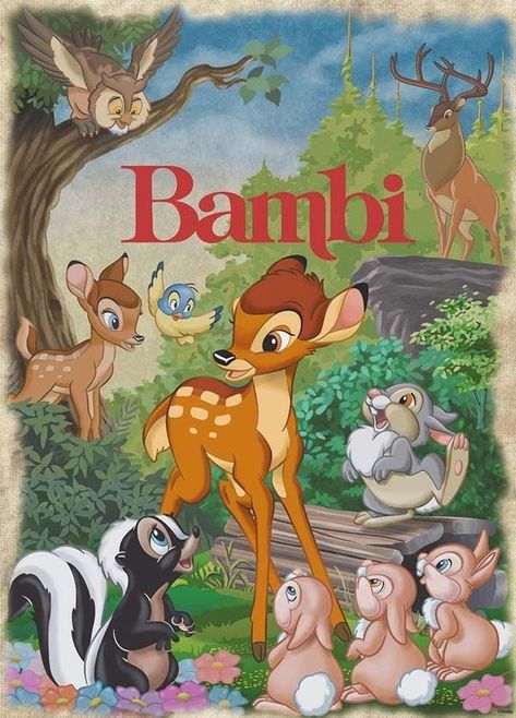 Great Prince Of The Forest, Bambi Movie, Bambi Flower, Bambi 3, Disney Poster, Disney Puzzles, Disney Illustration, Bambi Disney, Classic Disney Movies