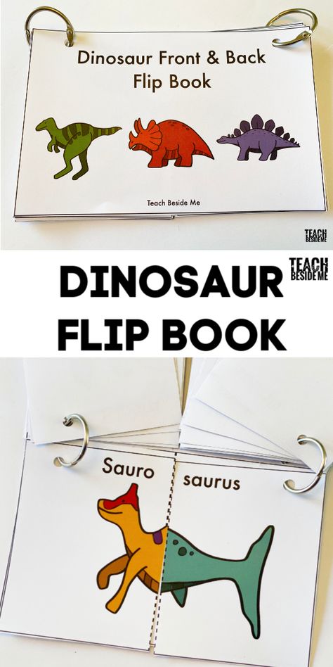 Front and back dinosaur flip book #dinosaurs #paleontology #ancienthistory #preschool #animals Dragons And Dinosaurs, Dinosaurs For Kids, Dinosaur Week, Dinosaur Lesson, Dinosaur Theme Preschool, Dinosaur Activities Preschool, Back Flip, Dinosaurs Preschool, Dinosaur Activities