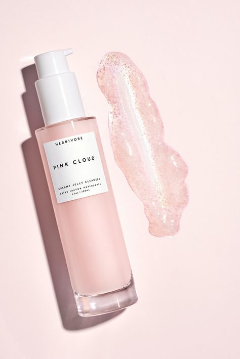 Herbivore Botanicals’ Pink Cloud Cleanser Is Here & Kicks Off A New Category For The Brand Herbivore Skincare Aesthetic, Pink Skincare Packaging, Pink Cleanser, Aesthetic Cleanser, Pink Skincare Products, Herbivore Skincare, Cleanser Aesthetic, Pastel Skincare, Pink Self Care