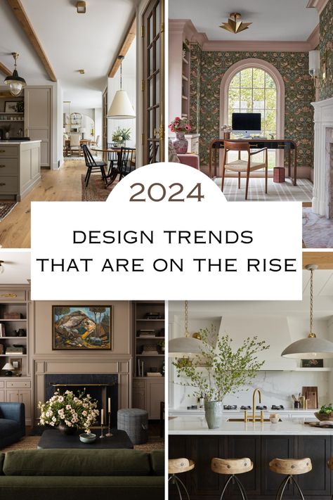 2024 design trends that are trending and going to trend next year! Styles In Interior Design, House Trends Interior Design 2024, Ideas For Lounges Interior Design, 2024 Home Style Trends, Mixing Styles Home Decor, Designer Homes Interior, Dining Room Floor Ideas, Mix Style Interior, Upscale Interior Design