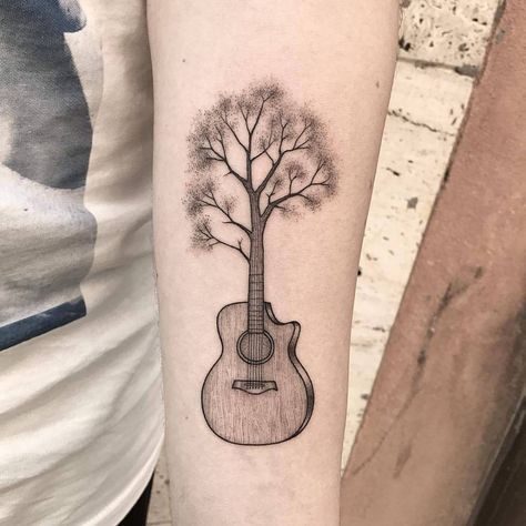 Surrealist guitar tree tattoo on the left inner forearm. Guitar Tattoo Ideas, Musician Tattoo, Gladiolus Tattoo, Guitar Tattoo Design, Guitar Tattoo, Intricate Tattoo, Best Guitar, Famous Musicians, Time Tattoos