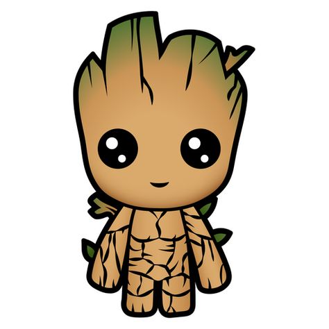 Do you remember cute little Groot? I'm sure you remember, because the phrase I am Groot sounded throughout the Guardians of the Galaxy film, and such a small cute extraterrestrial character cannot be... Dc Comics, Cute Groot, Marvel Sticker, Marvel Chibi, Cartoon Marvel, The Guardians Of The Galaxy, I Am Groot, The Guardians, Guardians Of The Galaxy