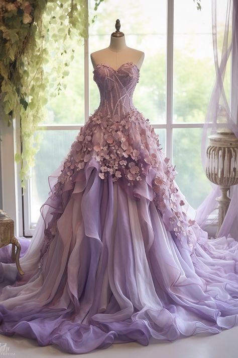 Wisteria inspired gown Couture, Fairy Ball Gown, Black Victorian Dress, Ball Gowns Fantasy, Fairy Gown, Floral Ball Gown, Fairytale Gown, Elegant Ball Gowns, Gowns Dresses Elegant