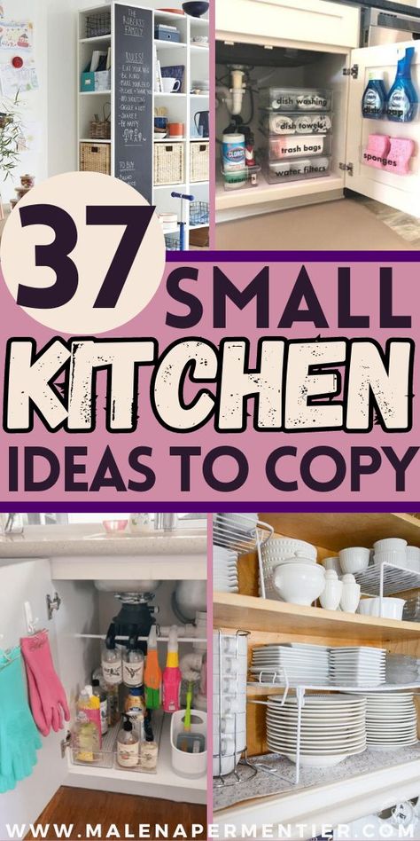 small kitchen ideas Organisation, Small Apartment Kitchen Organization, Apartment Kitchen Organization Ideas, Small Space Living Hacks, Very Small Kitchen, Small Kitchen Storage Solutions, Diy Small Kitchen, Small Kitchen Hacks, Apartment Kitchen Organization