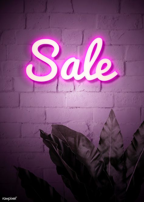 Neon purple sale sign on a brick wall | premium image by rawpixel.com / nam Sale Image Design, Sale Sale Sale Poster, On Sale Poster, For Sale Sign Design, Sale Sign Design, Sale Poster Design, Sale Illustration, Sale Graphic, Banner Graphic