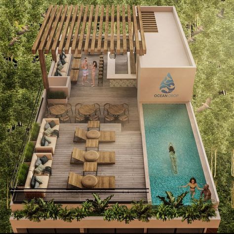 Modern & Luxury Roof Top Patio Garden Designs Get Ideas To Design You Roof Top | Home Decor Ideas Rooftop Deck With Pool, Swimming Pool At Terrace, Pool On Rooftop House, Rooftop Swimming Pool Designs, Rooftop Terrace With Pool, Swimming Pool On Rooftop, Roof Top Swimming Pool Home, Rooftop Pool House, Rooftop Swimming Pool Home