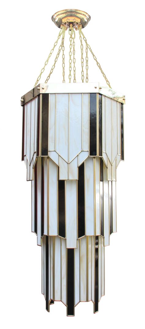 Hand made by Kansa Lighting Ltd, Yorkshire based company commissioned by ITV's Mr Selfridge, Art Deco style pendant for the new series. Hexagonal Art, Art Deco Light Fixtures, Art Deco Ceiling Light, Lampe Art Deco, Art Deco Ceiling, Tiered Chandelier, Art Deco Modern, Art Deco Movement, Estilo Art Deco