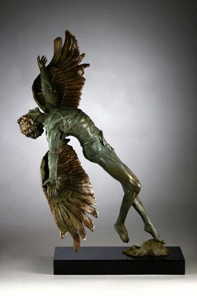 C.J. Edwards Icarus 2009 66 x 70 x 42 cm  Bronze Assemblage Art, Daedalus And Icarus, Male Angels, I Believe In Angels, Angel Sculpture, Ancient Mythology, Angel Statues, Figurative Sculpture, Sculptures & Statues